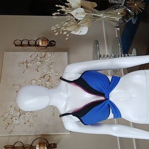 Aqua Couture Blue Push-up Bikini Top. Size L